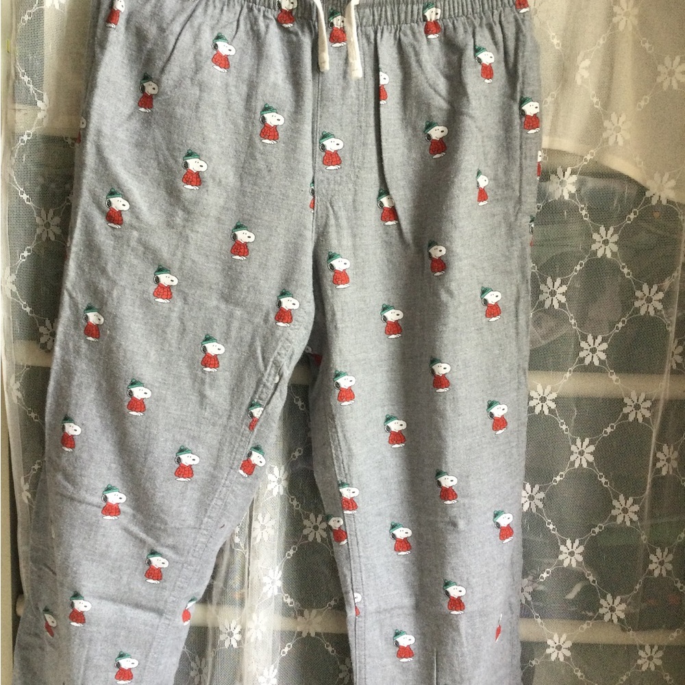 Mens American Eagle Snoopy Gray Cotton Lounge Pants